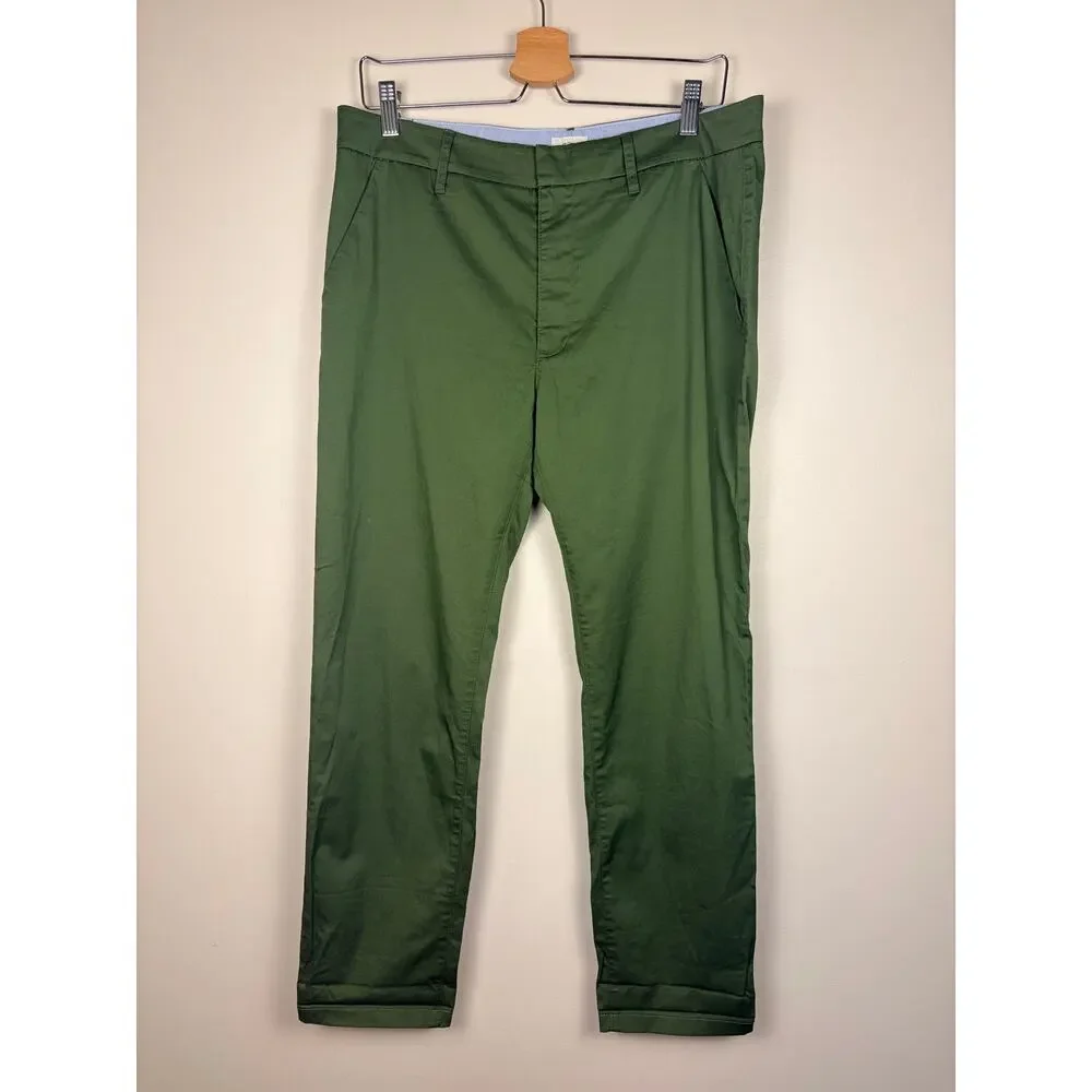 NWT J.Crew Slim Boyfriend Chino Pants Olive Green Size 30 AV254